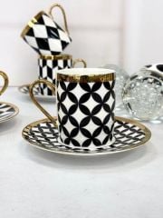 200 CC 6 Lı Nescafe Black Pattern Fincan Takımı