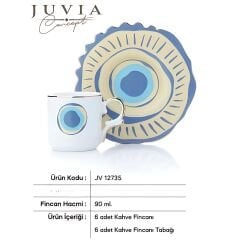 Juvia JV12735 Nazar Boncuklu Kahve Fincan Takımı – 6 Kişilik Set
