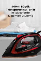 Masterjet 2600 Watt Seramik Ağır Taban Teknolojisi İle Kolay Kırışık Gideren 180 Gr Şok Buharlı Ütü