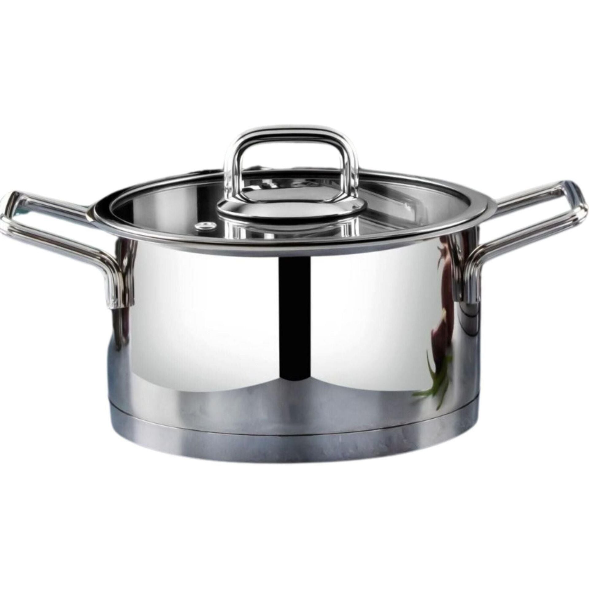 Lines Silver 20 cm Derin Çelik Tencere Metal Kulplu