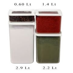 Leva Hobi Box 4'lü Dikdörtgen Saklama Kabı