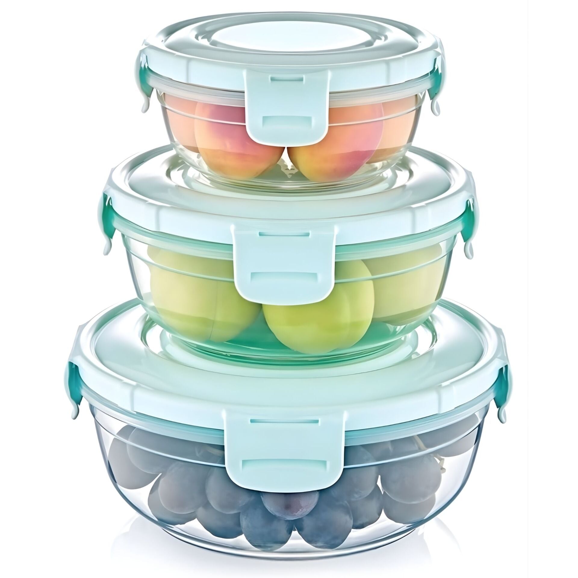 Dünya Plastik 3’lü Renkli Contalı Yuvarlak Saklama Kabı Seti DU31551