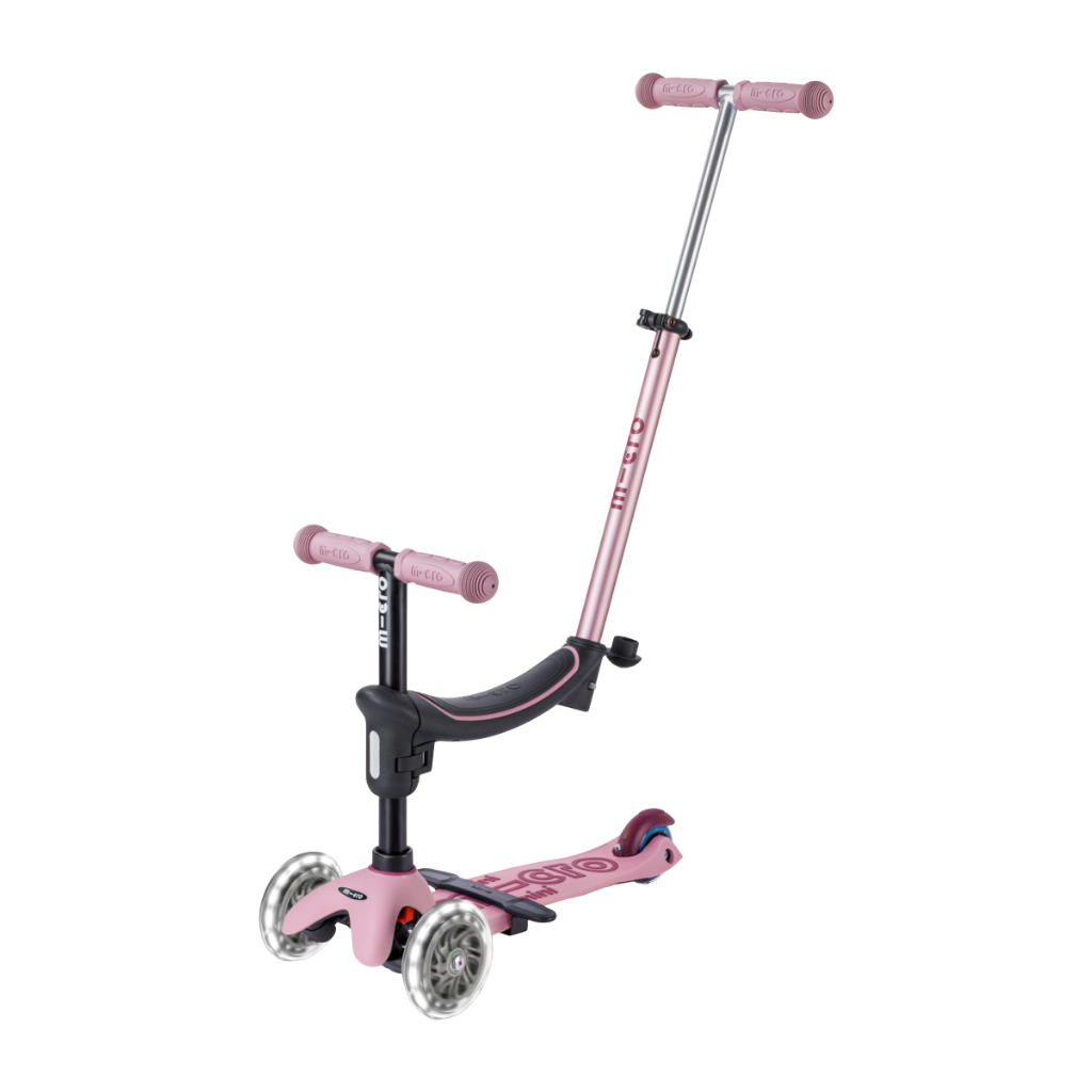Micro Mini 6 in 1 Deluxe Rock and Go LED Scooter Dusty Rose