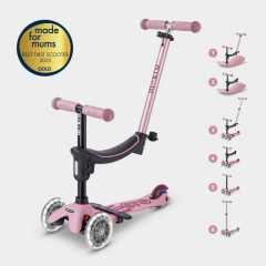 Micro Mini 6 in 1 Deluxe Rock and Go LED Scooter Dusty Rose