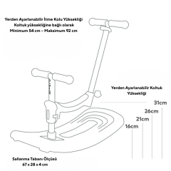 Micro Mini 6 in 1 Deluxe Rock and Go LED Scooter Dusty Rose
