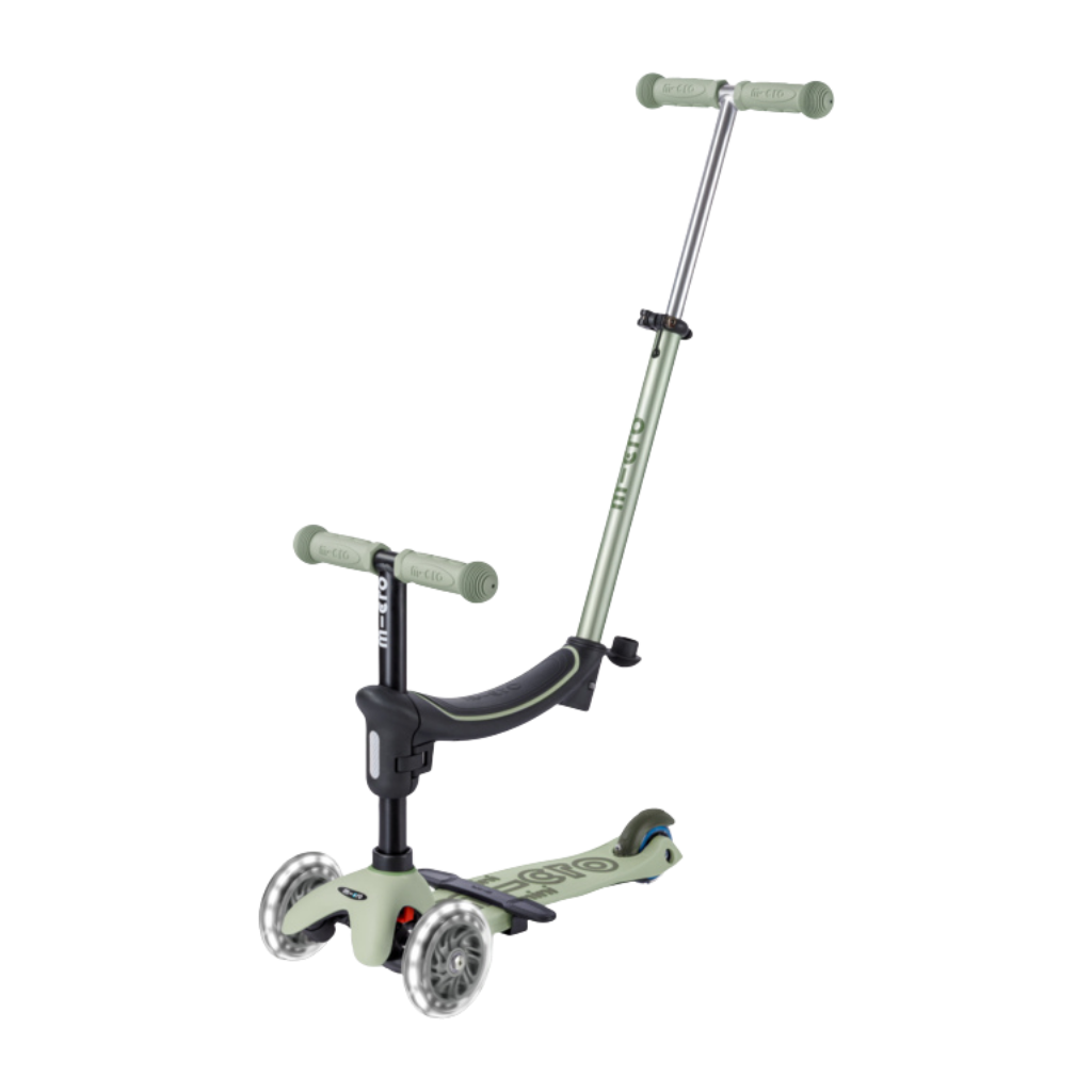 Micro Mini 6 in 1 Deluxe Rock and Go LED Scooter Olive Sage