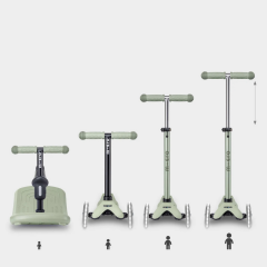 Micro Mini 6 in 1 Deluxe Rock and Go LED Scooter Olive Sage