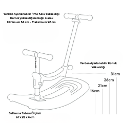 Micro Mini 6 in 1 Deluxe Rock and Go LED Scooter Olive Sage