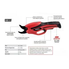 Rodex Budama Makası Akülü 12 mm 4V