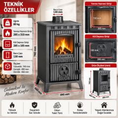 Rekor Asia Tuğlalı Şömine Soba
