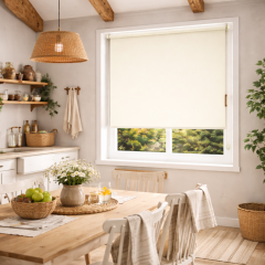 Linadora Kumaş Stor Perde Mat Keten Kırık Beyaz