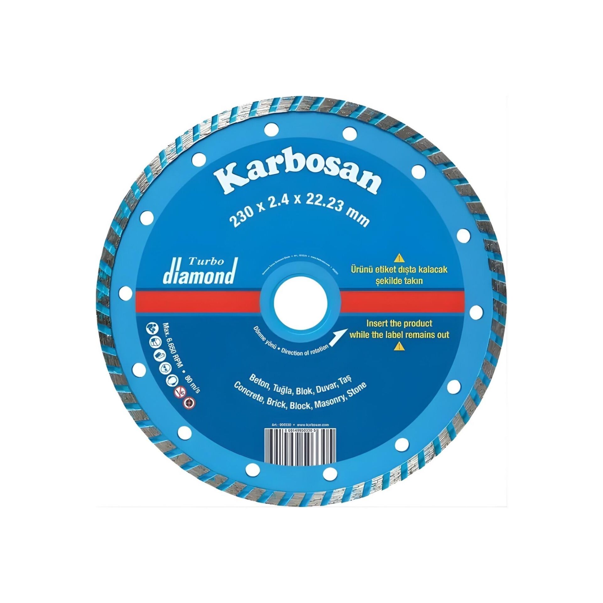 Karbosan 230x2.4x22 Turbo Elmas Kesici