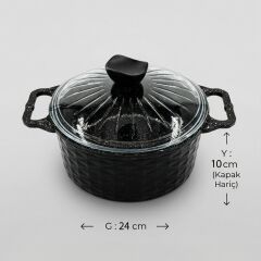 Polochef Crystal Döküm Kızartma Tenceresi 24 cm