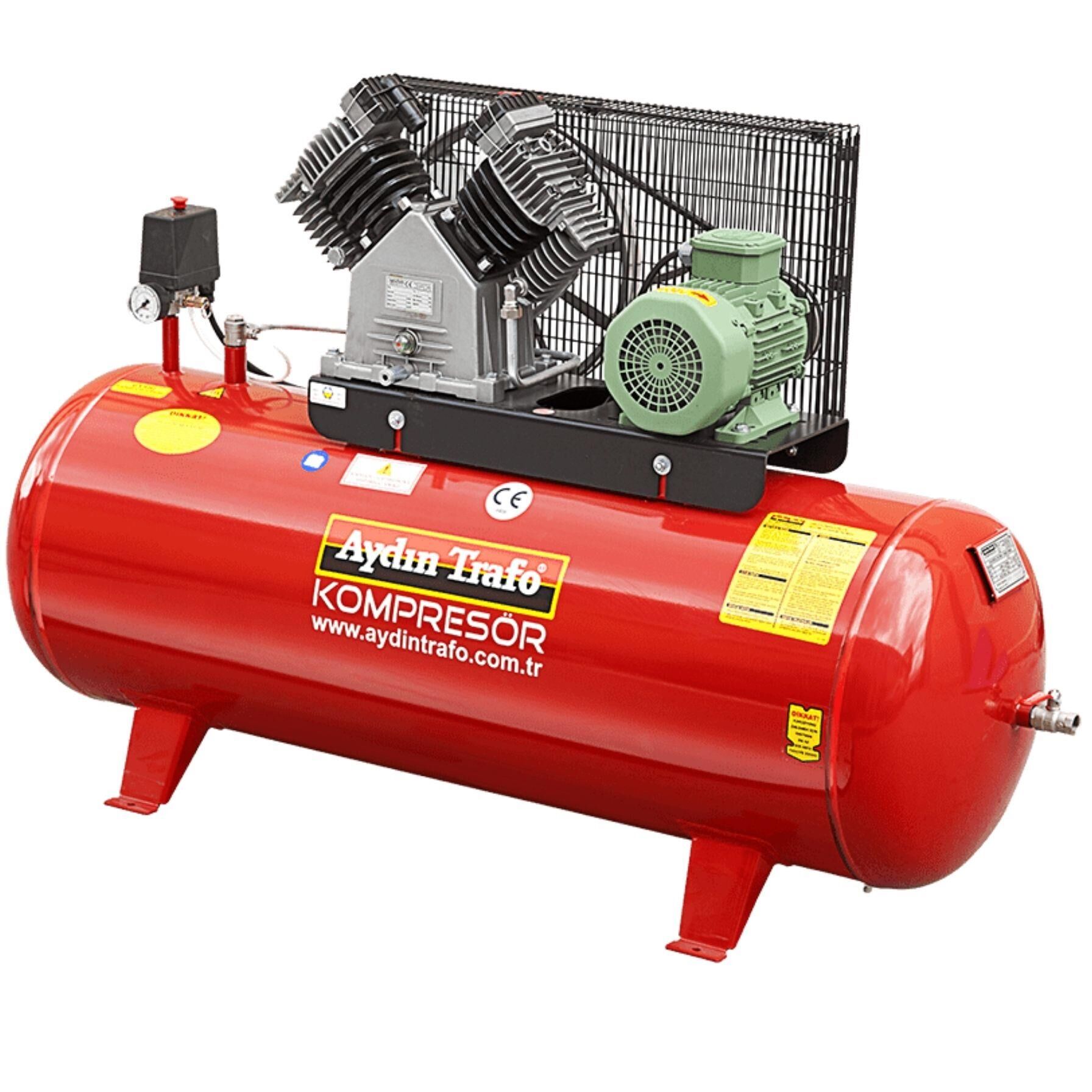 Aydın Trafo 21-220 Monofaze 5.5 HP Hava Kompresörü 200 Litre 8 Bar – 220 Volt
