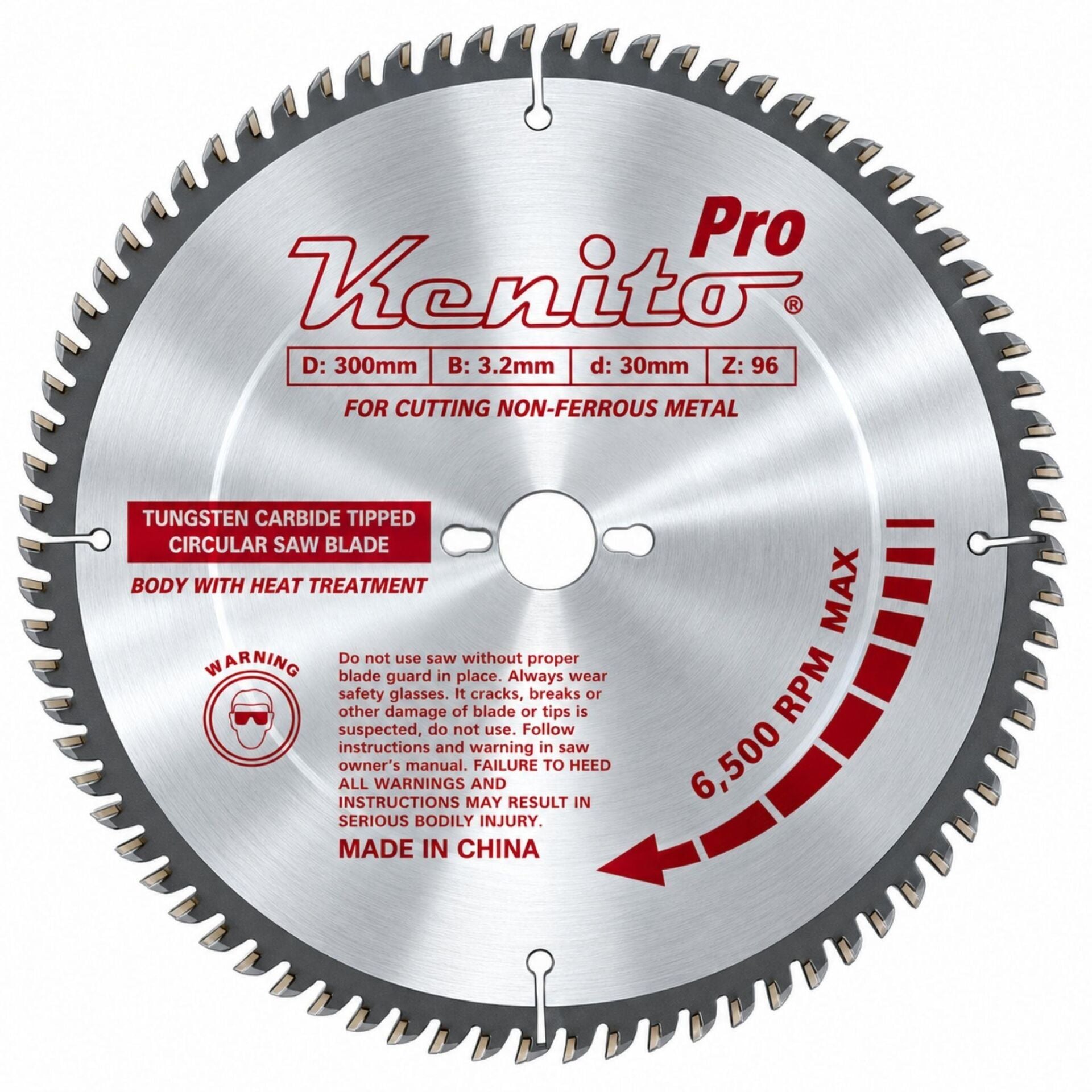 KENİTO Alüminyum Kesme Testeresi Bıçağı 350 x 32 x 3.4 x 3.4 mm 112 Diş
