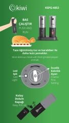 KIWI KSPG 4852 Otomatik Kahve & Baharat Öğütücü - Şarjlı