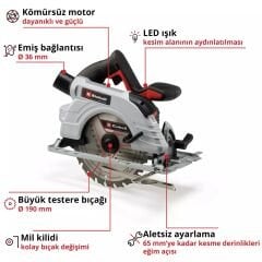Einhell TE-CS 18/190 Li BL - Solo, Kömürsüz Akülü Daire Testere