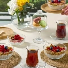 Paşabahçe Patisserie Ayaklı Kapaklı Servis Tabağı