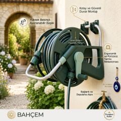 Bahçem Hortum Makarası Sehpalı 25 mt + Tabanca Seti