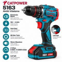 CAT5161  2'li Set Matkap ve Torklu Vidalama 16V 2.0AH