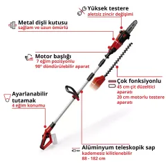 Einhell GE-HC 18 Li T - Solo, Akülü Yüksek Dal ve Çit Budama (Akü Hariç)
