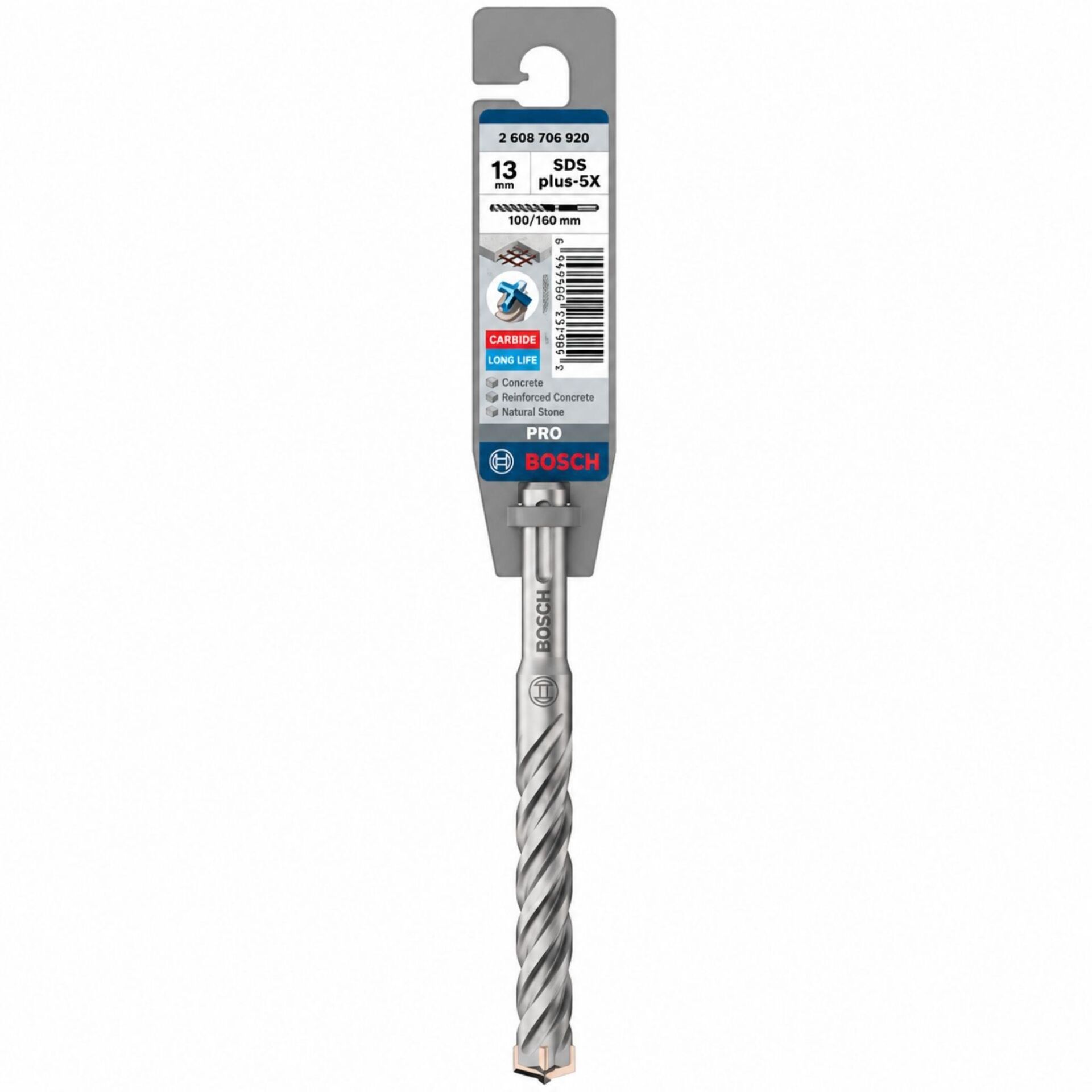 Bosch Pro SDS Plus-5X 13x160 mm Dört Elmaslı Matkap Ucu