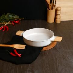 Belariva 22 cm Beyaz Ahşap Saplı Sahan