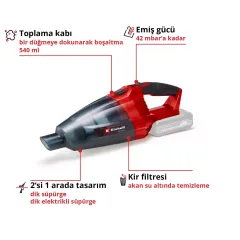 Einhell TE-VC 18 Li - Solo, Akülü Süpürge (Akü Hariç)