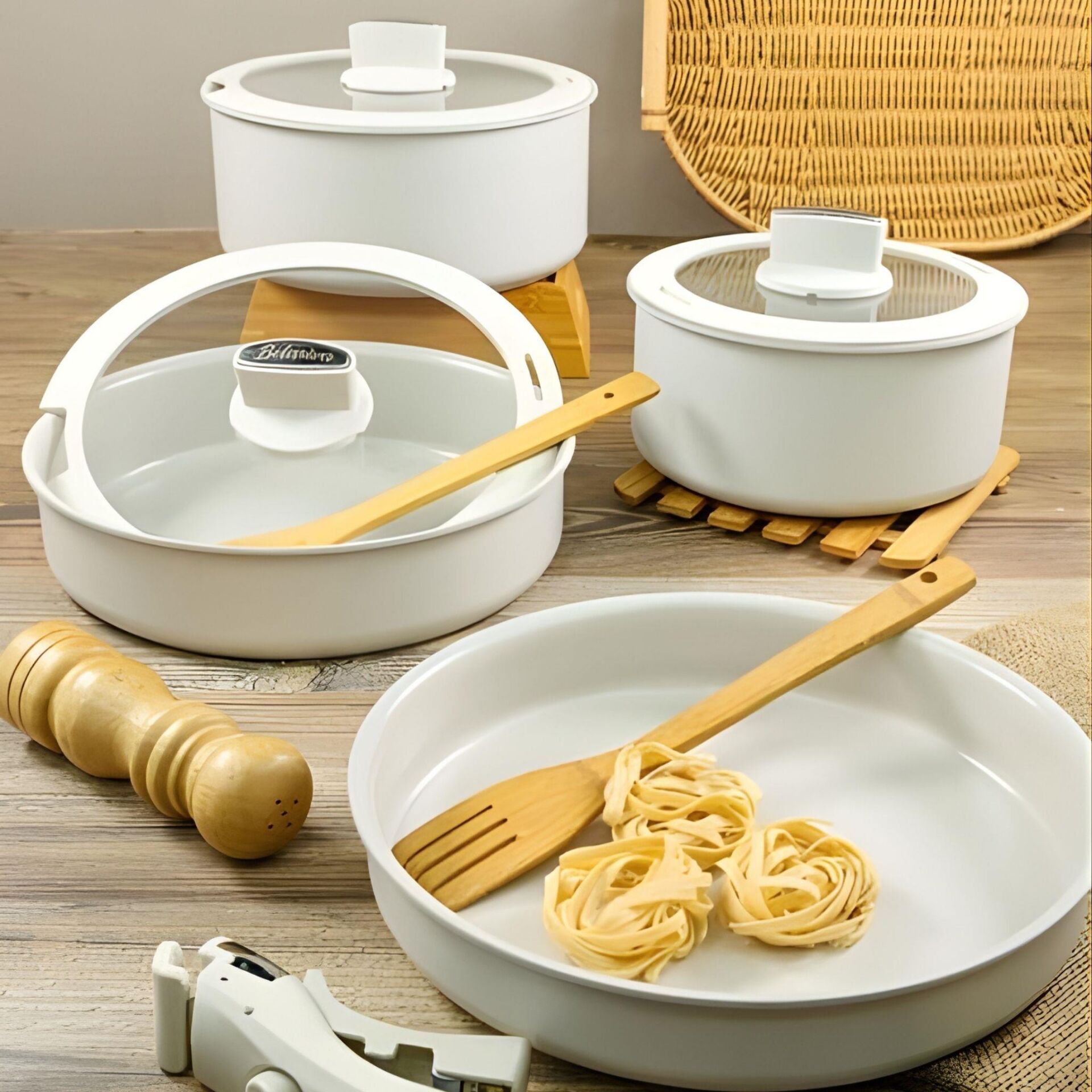 Belarıva Easy Cook Beyaz 8 Parça Tencere Seti