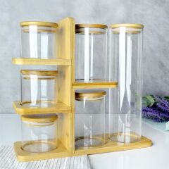 Pacı Alısa Yuvarlak 6'lı Standlı Baharatlık Seti