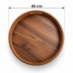 Balsa Bambu Yuvarlak Tepsi 40 cm