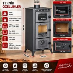 Rekor Lima Fırınlı Şömine Soba
