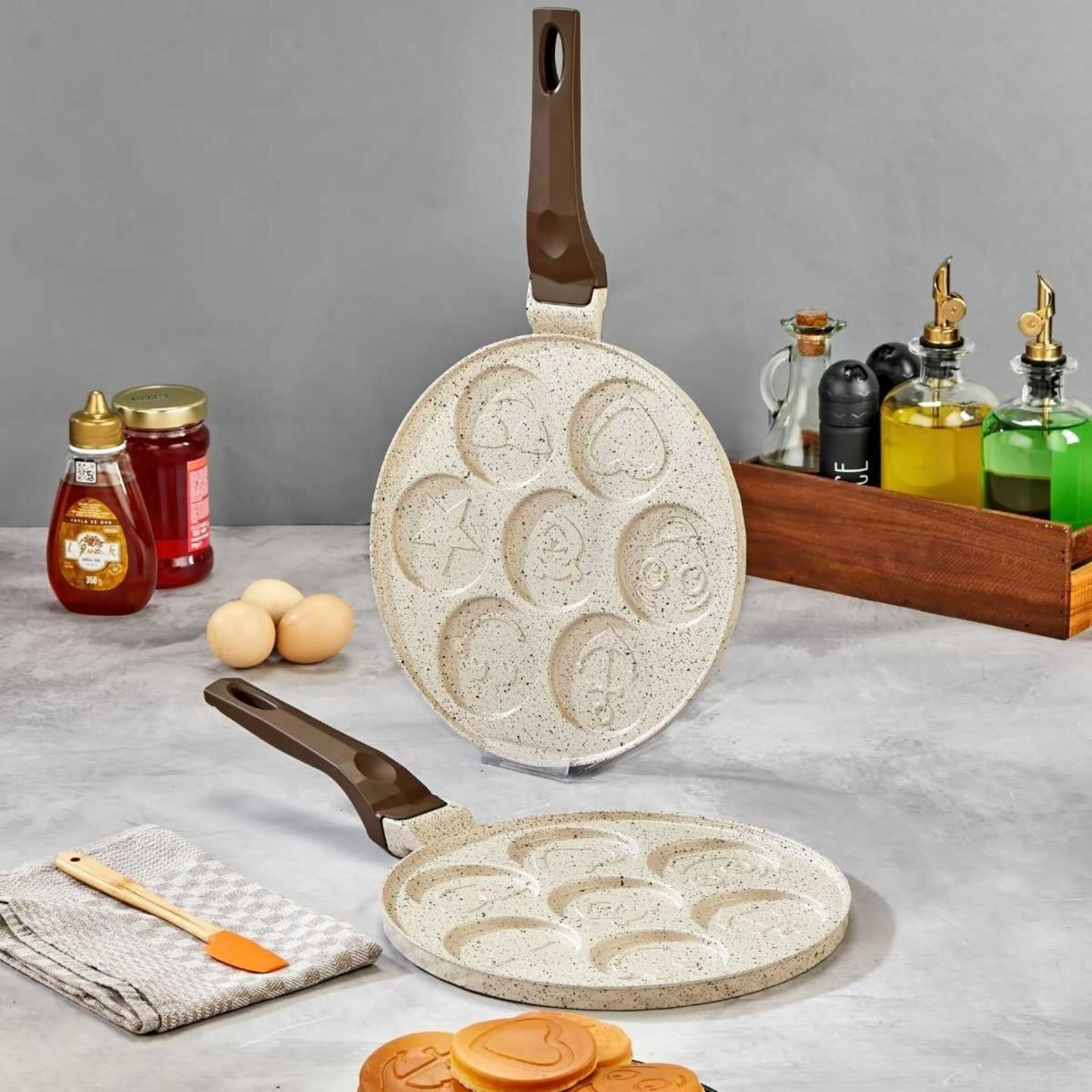 Polochef İnci Döküm Pankek ve Krep Tavası 26 cm - Krem