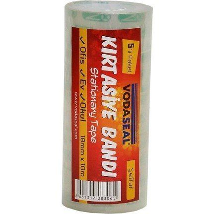 Vodaseal Kırtasiye Bantı 18Mm X 10M Şeffaf (5'li Paket)