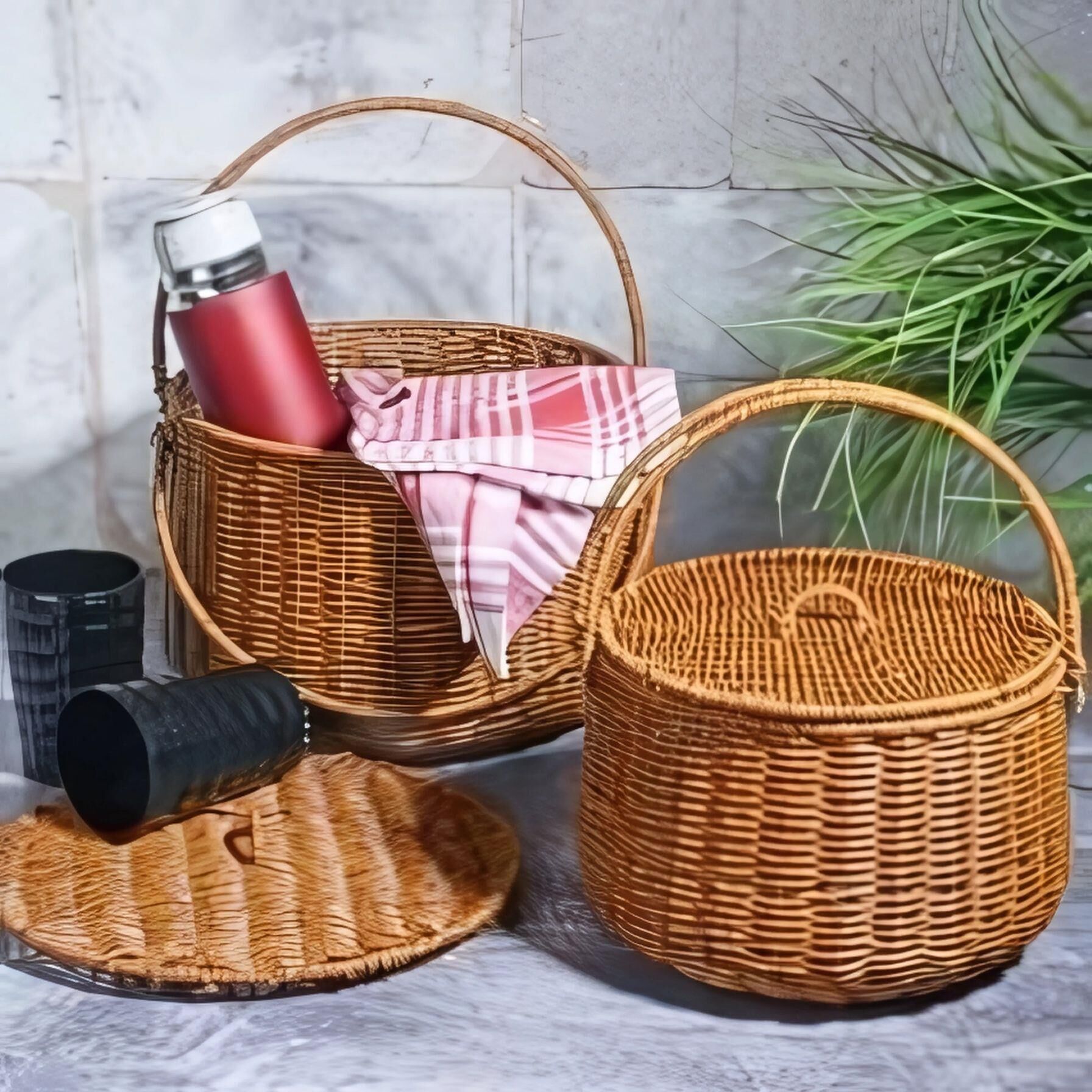 Kosova SPT-284 Yuvarlak Piknik Sepeti Büyük