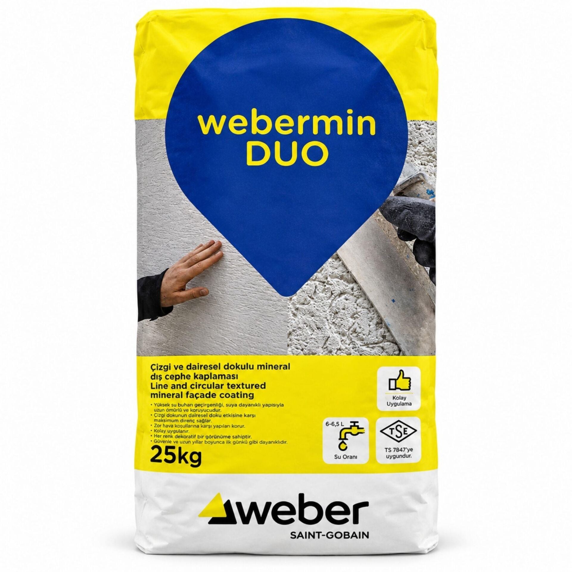 Weber MIN DUO 3 mm 25 Kg Çizgi Doku Dış Cephe Kaplaması