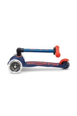 Micro Mini Deluxe Foldable 3 Tekerlekli Scooter LED Navy Blue