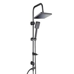 Tema Rain Slim Mat Siyah Tepe Duş Seti 3+1