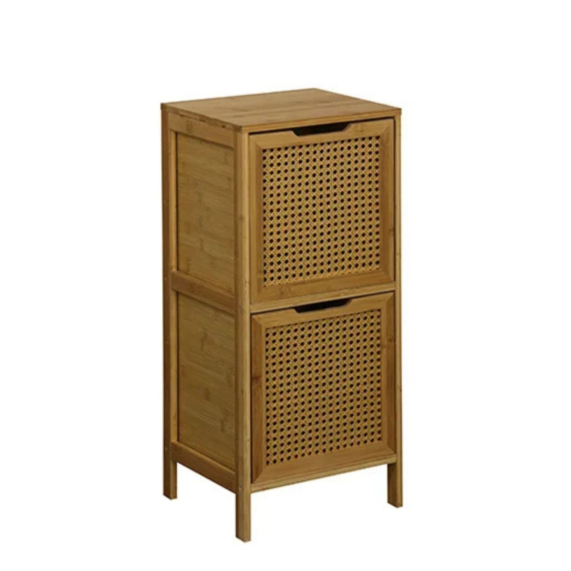 Panali PNL-BM01 PC Ahşap Rattan 2 Çekmeceli Dolap