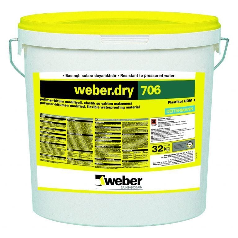 Weber DRY 706 Likit Mebran Çift Komponentli Siyah 32 Kg