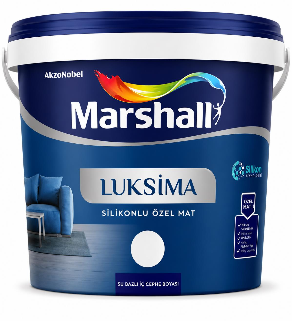 Marshall Lüksima Silikonlu Özel Mat Beyaz 7,5 Lt