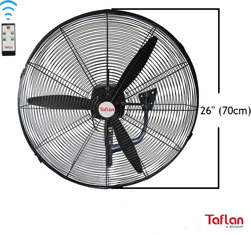 Taflan FLW-650-HR 26″ / 180W Uzaktan Kumandalı Sanayi Tipi Duvar Vantilatör