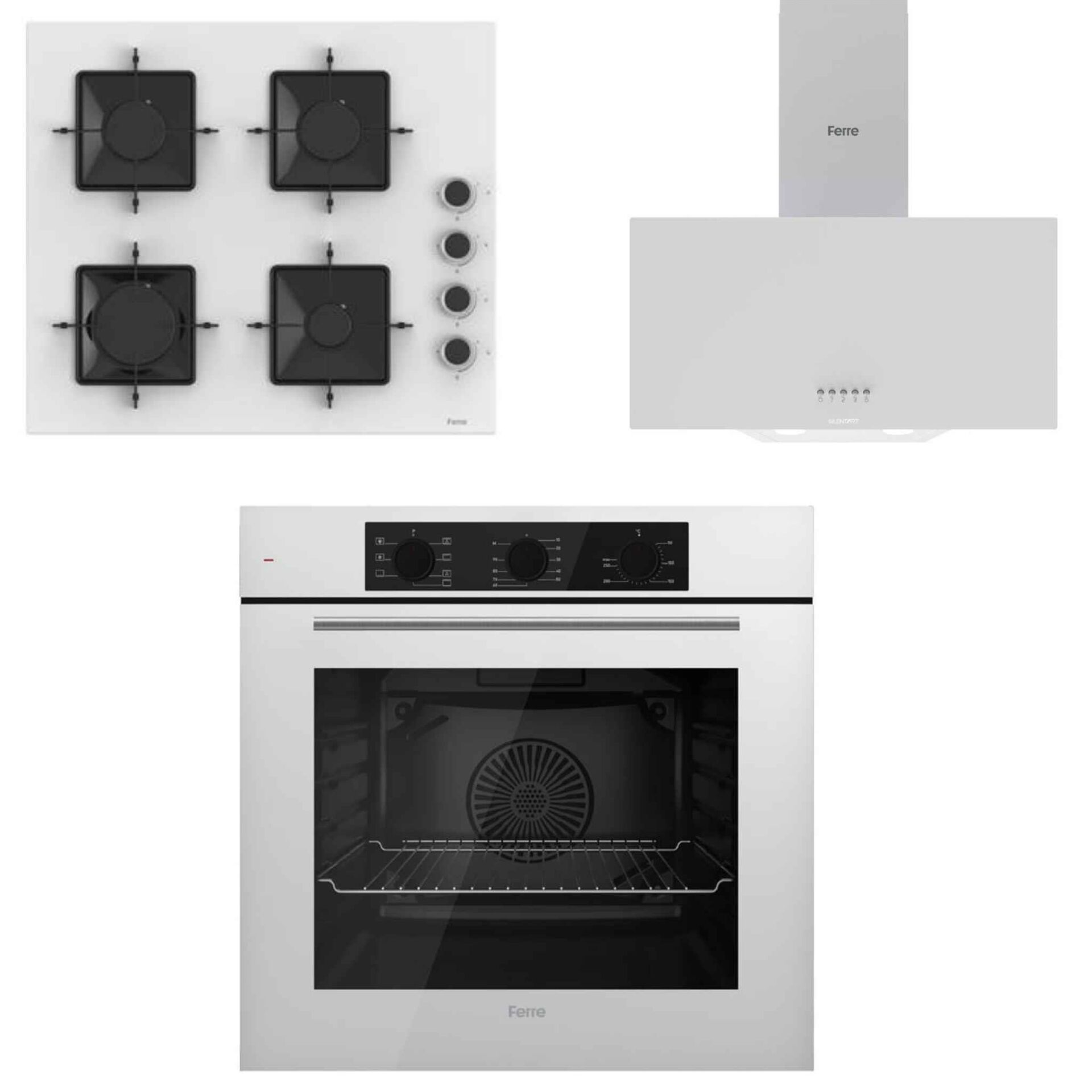 Ferre 3'lü Ankastre Set Basic Beyaz (QBL62CB-D087-SA-SS206)