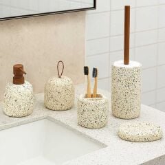 Kerry Doğal Taş Desenli 5 Parça Banyo Seti