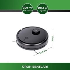 Kiwi KVC-4091 Akıllı Robot Süpürge | 6000Pa Güçlü Emiş, Lazer Haritalama, Paspas , Uygulama Kontrollü