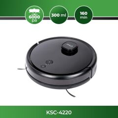 Kiwi KVC-4091 Akıllı Robot Süpürge | 6000Pa Güçlü Emiş, Lazer Haritalama, Paspas , Uygulama Kontrollü