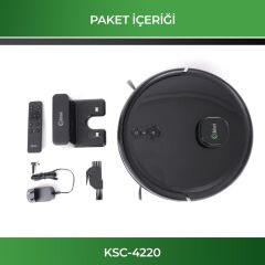 Kiwi KVC-4091 Akıllı Robot Süpürge | 6000Pa Güçlü Emiş, Lazer Haritalama, Paspas , Uygulama Kontrollü