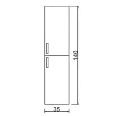 Denko Terra 60 cm MDF Beyaz Banyo Dolabı