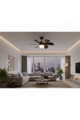 Vanti 30'' 60W Siyah Ahşap Tavan Vantilatör