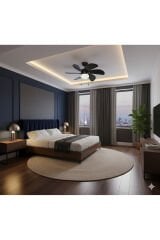 Vanti 30'' 60W Siyah Ahşap Tavan Vantilatör